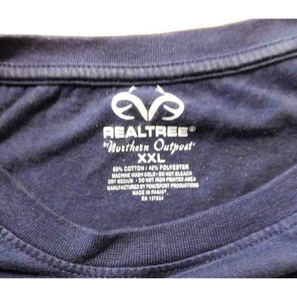 Realtree Tee Shirt Northern Outpost XXL Blue Long Sleeve - Picture 6 of 6